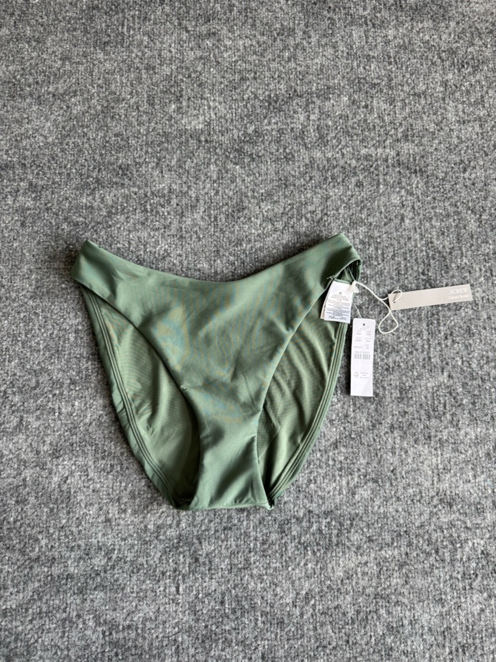J.Crew Classic Sculpt High-Rise Olive Green Women’s Swim Bottom MED NWT